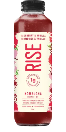 RISE Kombucha 1G - Raspberry & Vanilla - Low Sugar - Organic - Keto