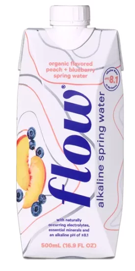 FLOW Alkaline Spring Water - Peach + Blueberry - Click Image to Close