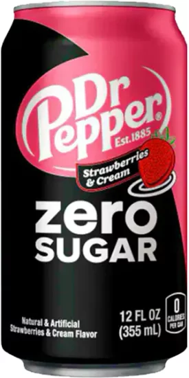 DR PEPPER Strawberries & Cream Zero Sugar - Imported - Click Image to Close