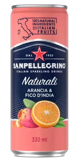 SAN PELLEGRINO NATURALI Arancia & Fico D'India Sparkling Fruit Beverage - Click Image to Close