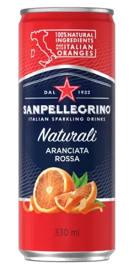 SAN PELLEGRINO NATURALI Aranciata Rossa Sparkling Fruit Beverage - Click Image to Close