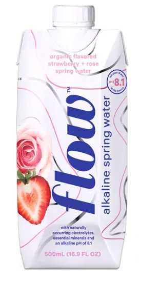 FLOW Alkaline Spring Water - Strawberry + Rose - Click Image to Close