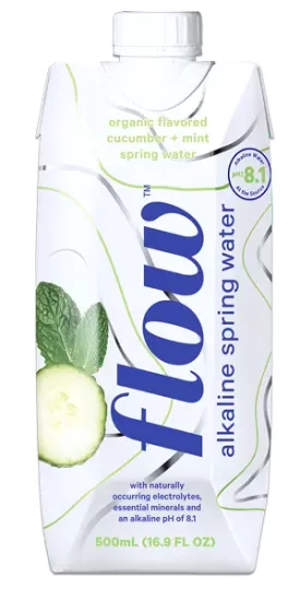 FLOW Alkaline Spring Water - Cucumber + Mint - Click Image to Close