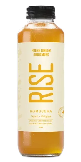 RISE Kombucha - Organic - Fresh Ginger - Click Image to Close