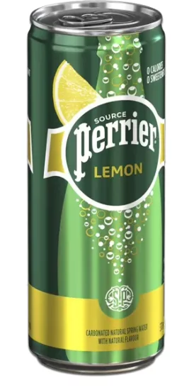 PERRIER Lemon Sparkling Natural Spring Water - Click Image to Close
